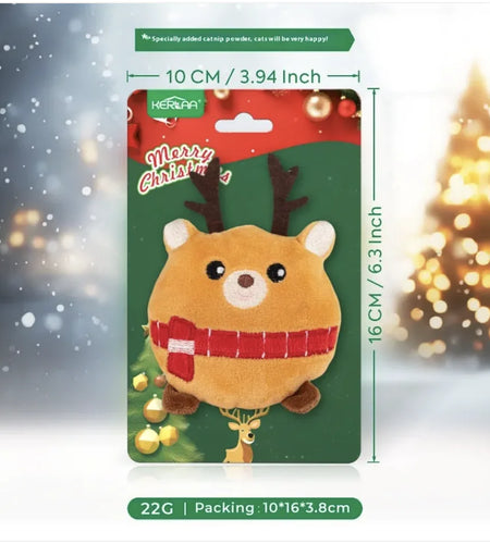 Festive Cat Plush Toy with Catnip - Perfect Holiday Gift for Cats
