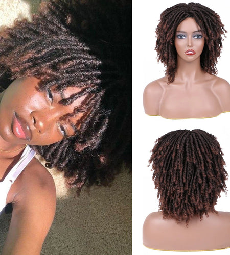 6-Inch Synthetic Lace Front Faux Locs Wig