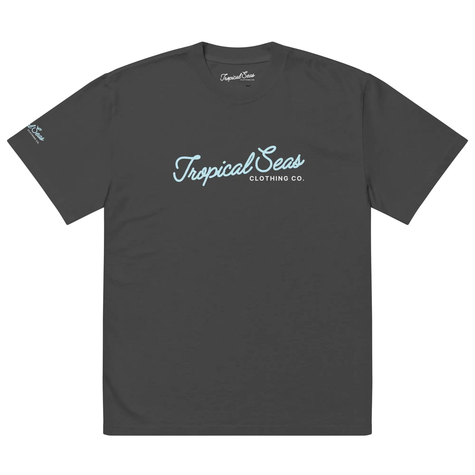 Oversized Tropical Seas Printed Faded T-shirt