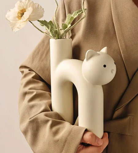 Cat Head Tube Vase