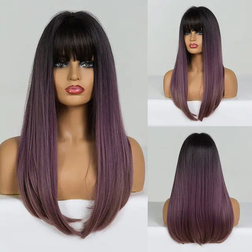 Load image into Gallery viewer, Synthetic Long Brown Wig
