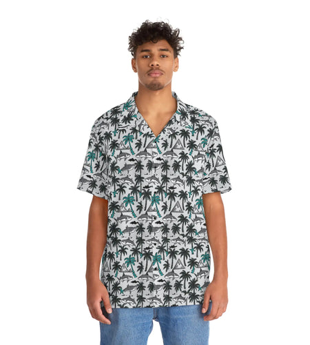 Men's Shark Infested Palms Hawaiian Shirt
