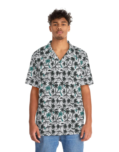 Load image into Gallery viewer, Men&#39;s Shark Infested Palms Hawaiian Shirt
