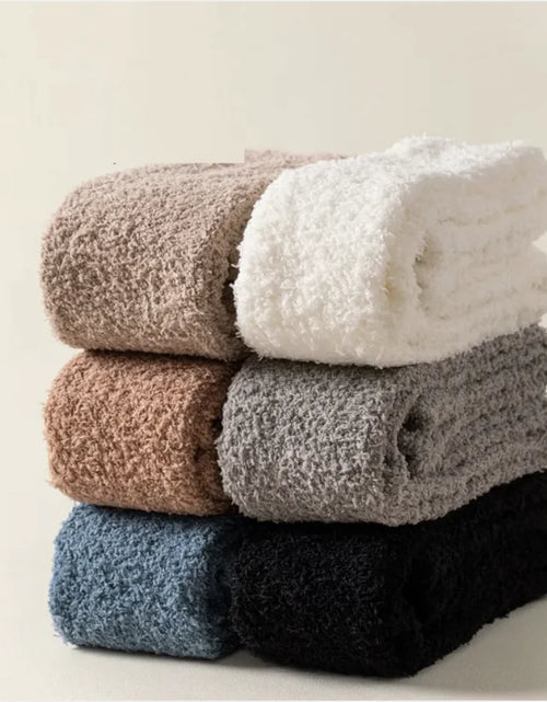 Load image into Gallery viewer, Cozy Over-the-Knee Coral Fleece Socks
