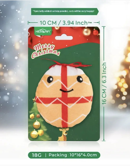 Load image into Gallery viewer, Festive Cat Plush Toy with Catnip - Perfect Holiday Gift for Cats

