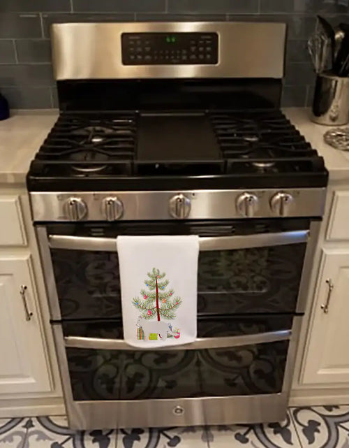 Load image into Gallery viewer, Poodle Cat Cat Christmas Kitchen Towel Set of 2

