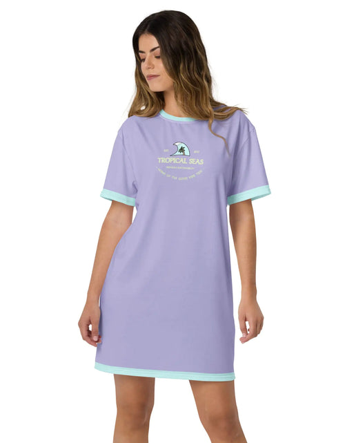 Load image into Gallery viewer, Women&#39;s Tropical Seas T-shirt dress
