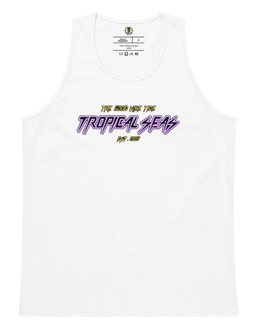 Load image into Gallery viewer, Men’s Premium Cartoon Shark Surfer Tank Top
