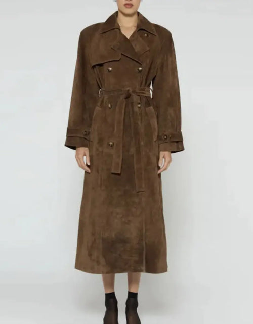 Load image into Gallery viewer, Women&#39;s Fall Winter Coat Fashion Polo Collar Double-breasted Extended Trench Coat
