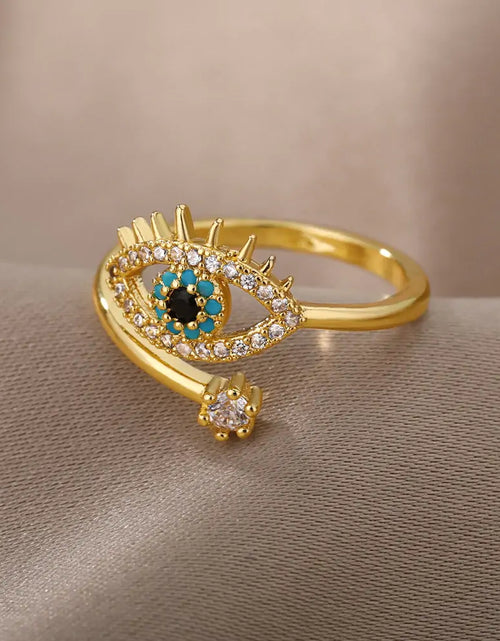 Load image into Gallery viewer, Turkish Blue Evil Eye Rings
