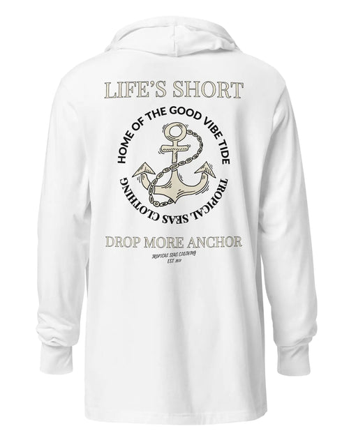 Load image into Gallery viewer, Unisex Drop More Anchor Hooded Long-Sleeve Tee
