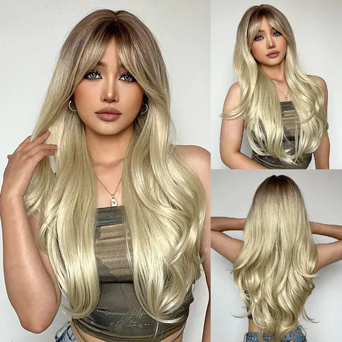 Load image into Gallery viewer, Synthetic Long Brown Wig
