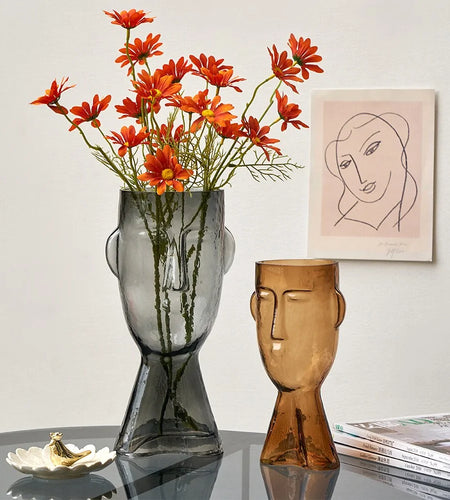 Human Head Glass Vase