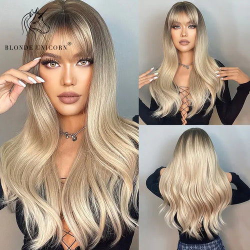 Load image into Gallery viewer, Synthetic Long Brown Wig
