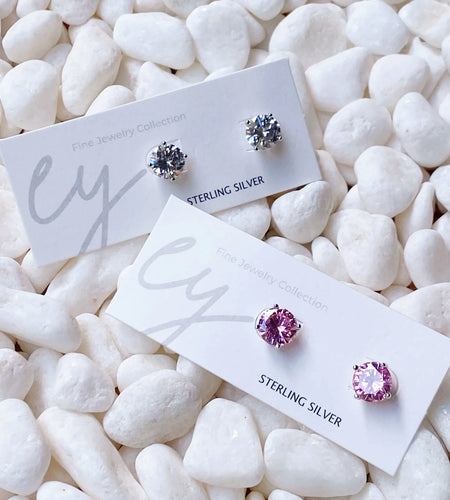 Exceptional Cut Sterling Silver Stud Earrings