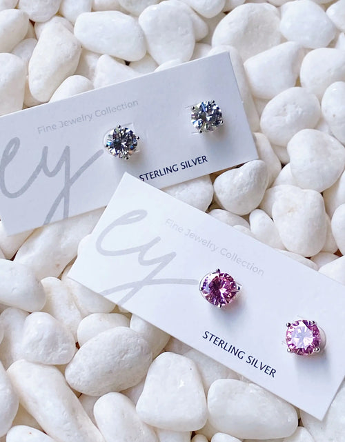 Load image into Gallery viewer, Exceptional Cut Sterling Silver Stud Earrings
