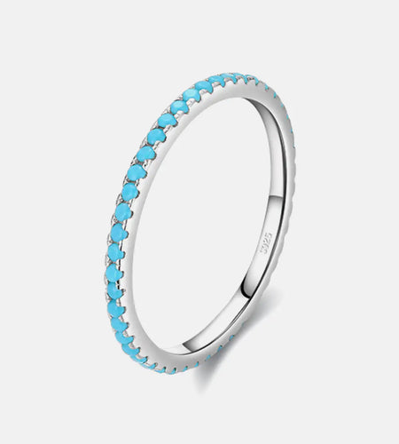 925 Sterling Silver Artificial Turquoise Ring