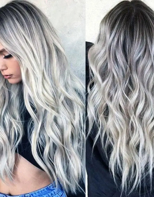 Load image into Gallery viewer, OmbreLong Silver Wig
