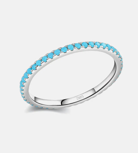 925 Sterling Silver Artificial Turquoise Ring