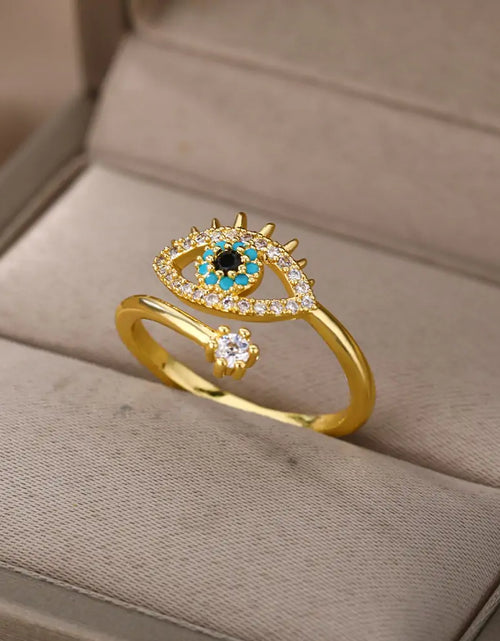 Load image into Gallery viewer, Turkish Blue Evil Eye Rings
