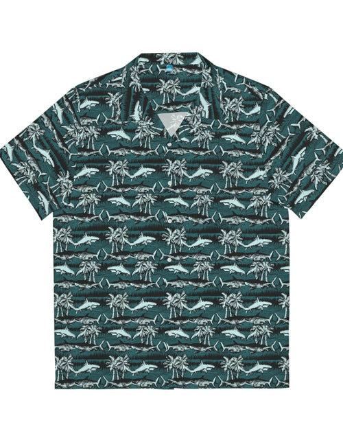 Load image into Gallery viewer, Men&#39;s Vintage Chalk Shark Hawaiian Shirt
