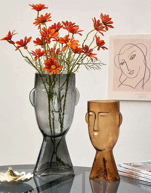 Load image into Gallery viewer, Abstract Human Face Glass Flower
