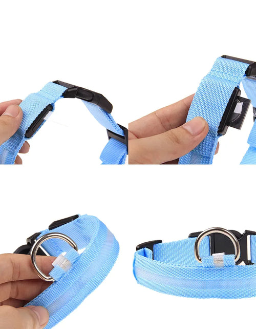 Load image into Gallery viewer, LED Adjustable Dog Collar Blinking Flashing Light Up Glow Pets Safety Waterproof
