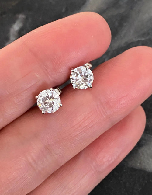 Load image into Gallery viewer, Brilliant Cut Sterling Silver Stud Earrings
