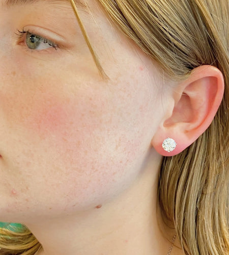 Exceptional Cut Sterling Silver Stud Earrings