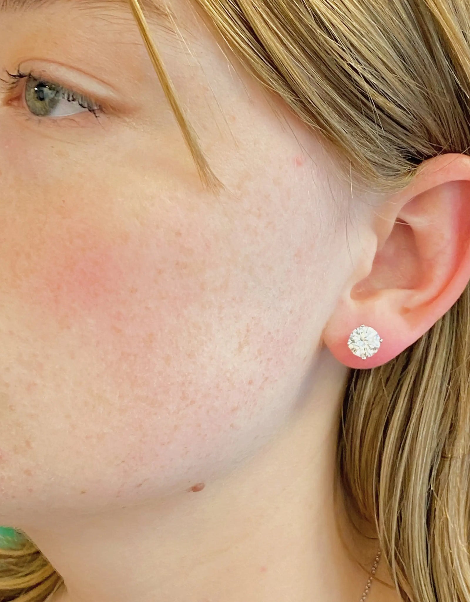 Exceptional Cut Sterling Silver Stud Earrings