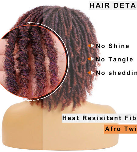 6-Inch Synthetic Lace Front Faux Locs Wig