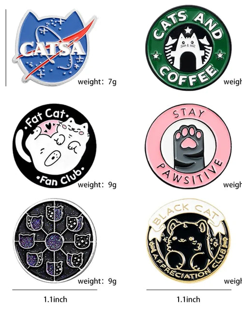 Load image into Gallery viewer, Cats Club Cat Badge Brooches
