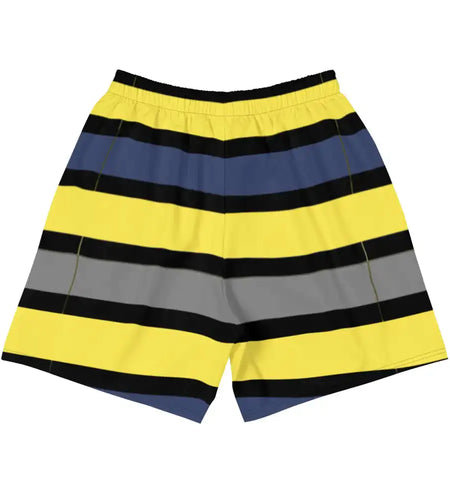 Men's Tropical Dark Blues/Yellow Long Shorts