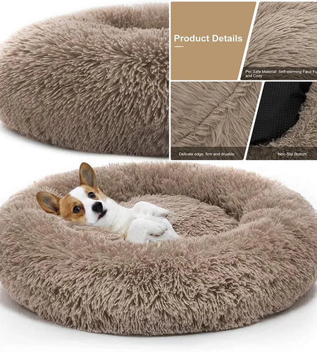 Pet Dog Bed Comfortable Donut Cuddler