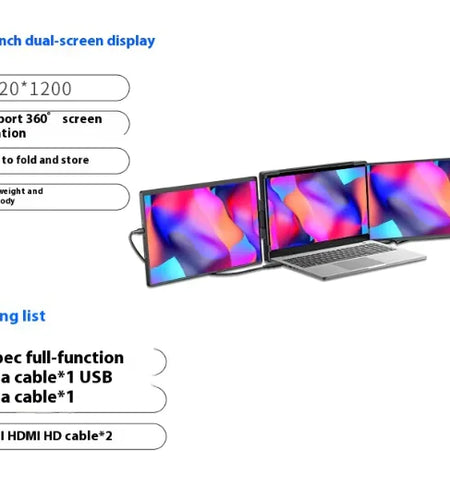 Flex View 14.1” Dual-Screen Portable Monitor