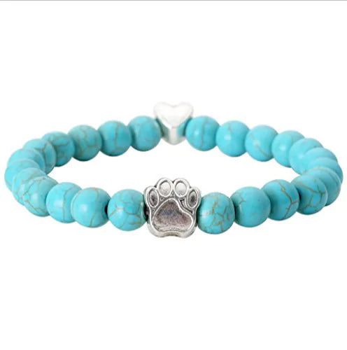 Load image into Gallery viewer, Pet Footprint Stone Bracelets
