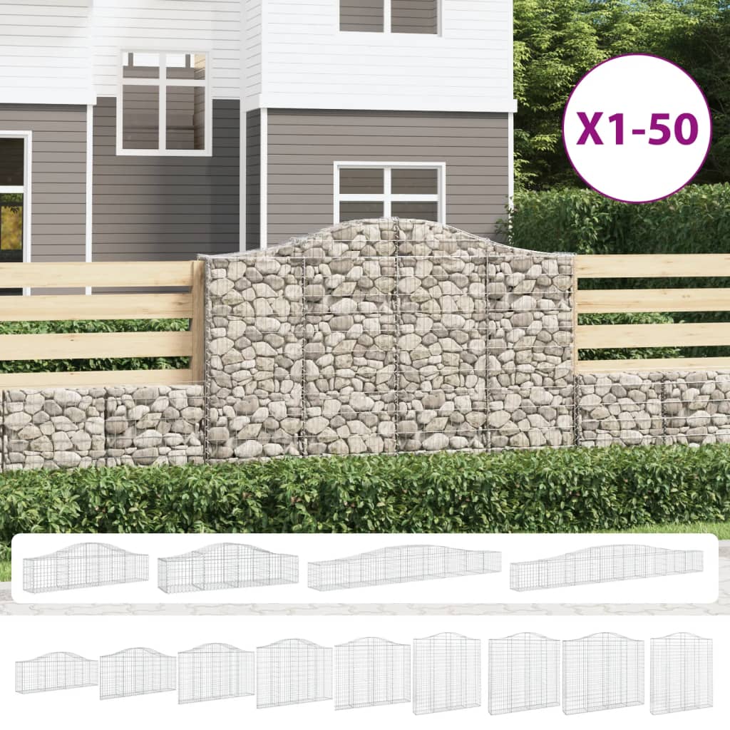 vidaXL Gabion Basket Arched Gabion Basket Planter for Flower Galvanized Iron