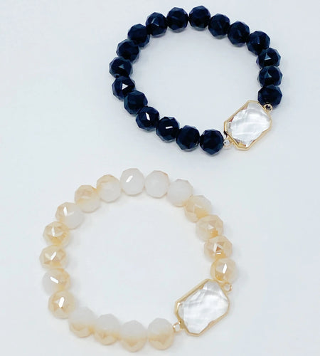 Diamond Cut Beads Stretch Bracelet