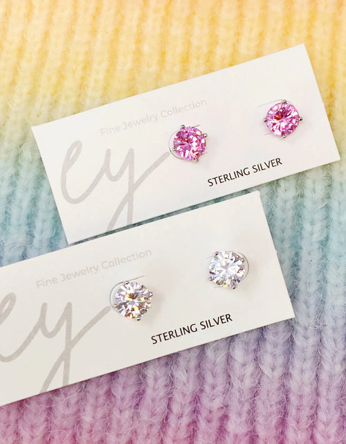 Load image into Gallery viewer, Exceptional Cut Sterling Silver Stud Earrings
