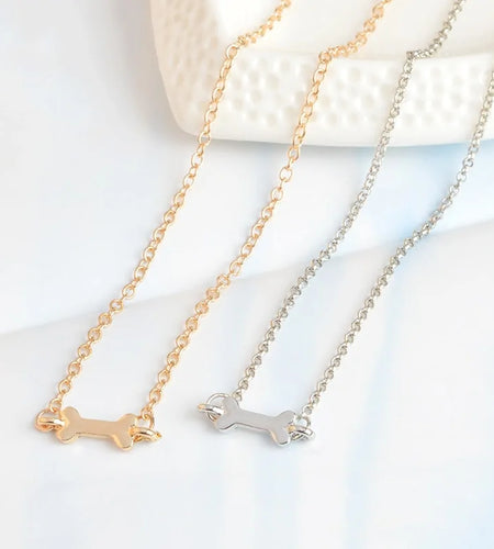 Human Dog Bone Charm Necklace