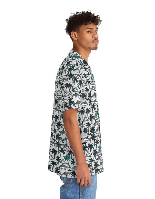 Load image into Gallery viewer, Men&#39;s Shark Infested Palms Hawaiian Shirt
