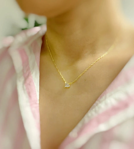 Baguette Cut Stone Pendant Necklace