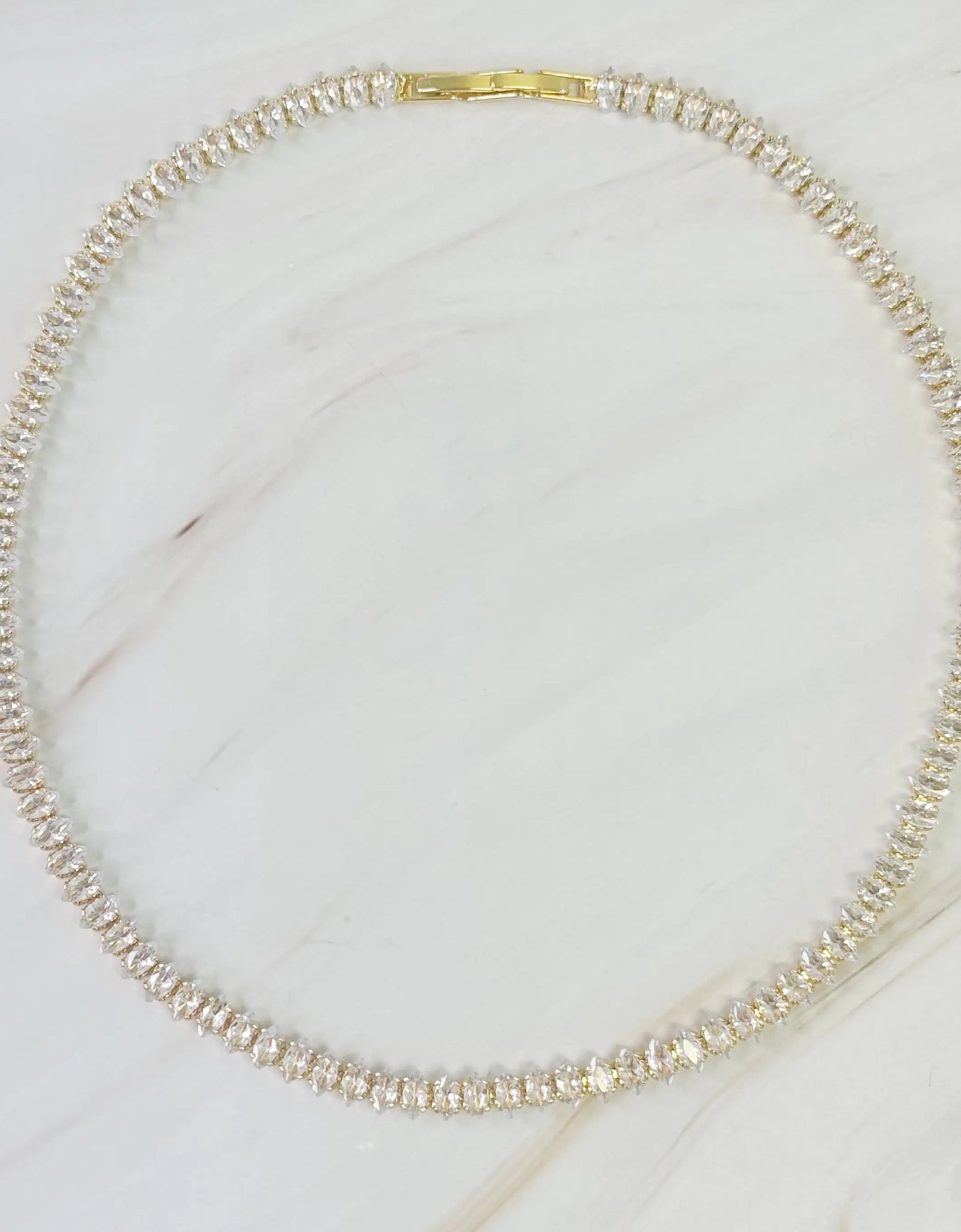 Marquise Cut Sparkle Tennis Necklace