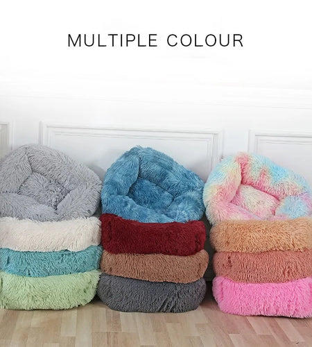 Plush Square Cat Bed: Warm Winter Pet Nest for Small Dogs and Cats