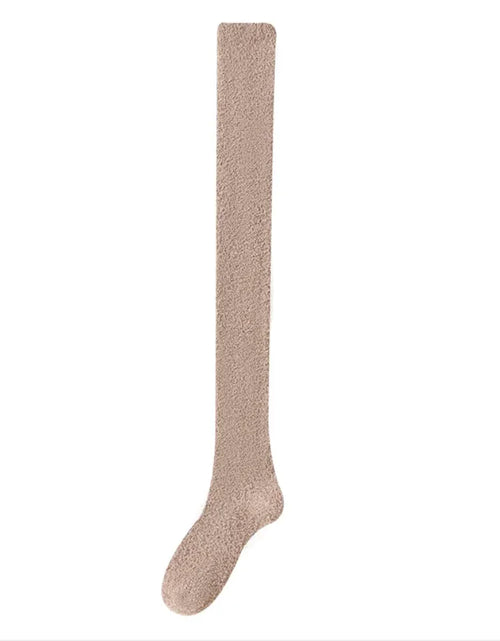 Load image into Gallery viewer, Cozy Over-the-Knee Coral Fleece Socks
