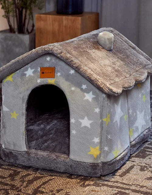 Load image into Gallery viewer, Foldable Winter Warm Dog House Kennel Bed Mat for Small to Medium Pets
