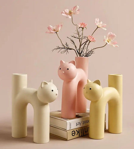Cat Head Tube Vase