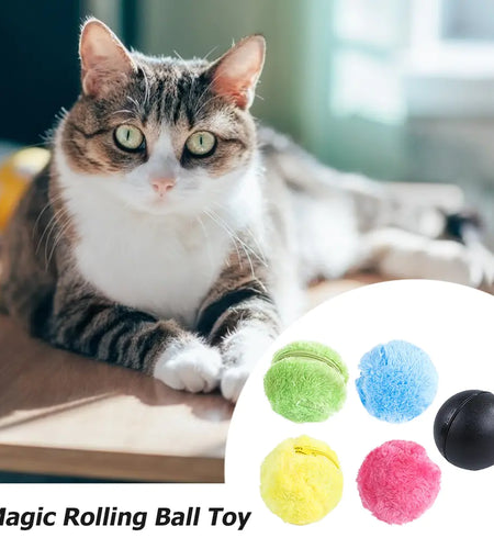 Automatic Magic Roller Ball - Interactive Plush Electric Toy for Dogs and Cats