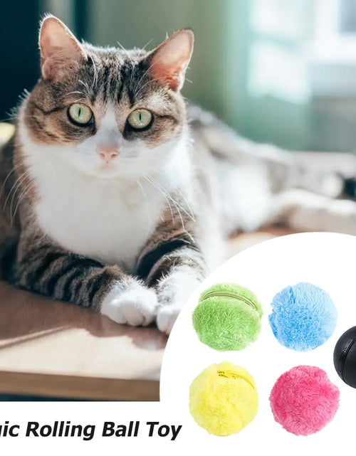 Load image into Gallery viewer, Automatic Magic Roller Ball - Interactive Plush Electric Toy for Dogs and Cats
