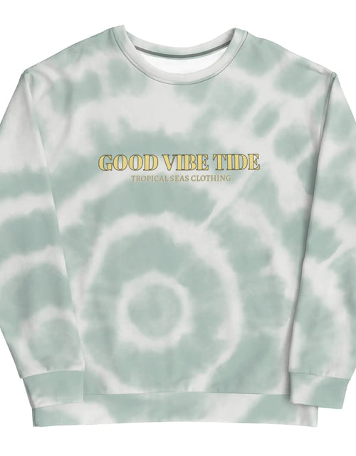 Load image into Gallery viewer, Green Tie-Dye Vibe Tropical Sweatshirt
